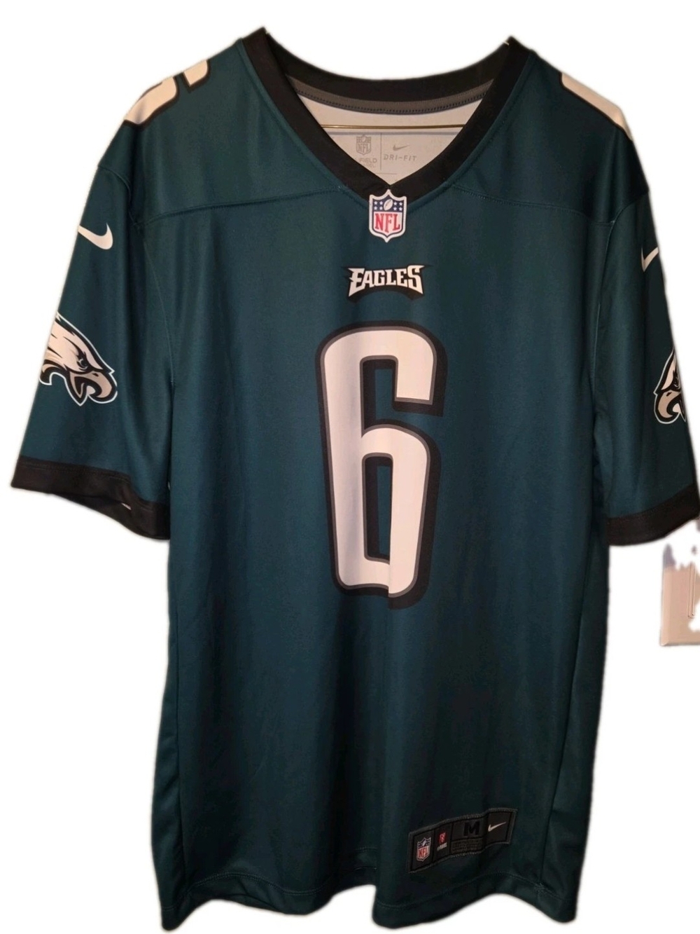 Nike DeVonta Smith Philadelphia Eagles 6 Midnight Green Game Jersey Men's Medium